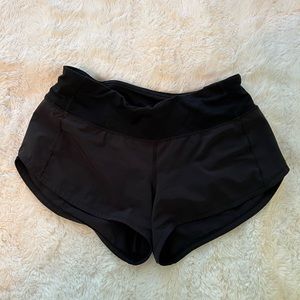 Black lululemon speed up shorts